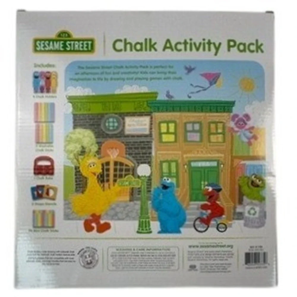 Sesame Street‎ Kid Toddler Chalk Activity Pack Multicolor 43 Pieces Outdoor Fun